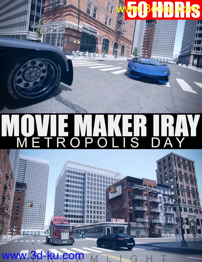 50 HDRIs - Movie Maker Iray - Metropolis Day模型的图片2