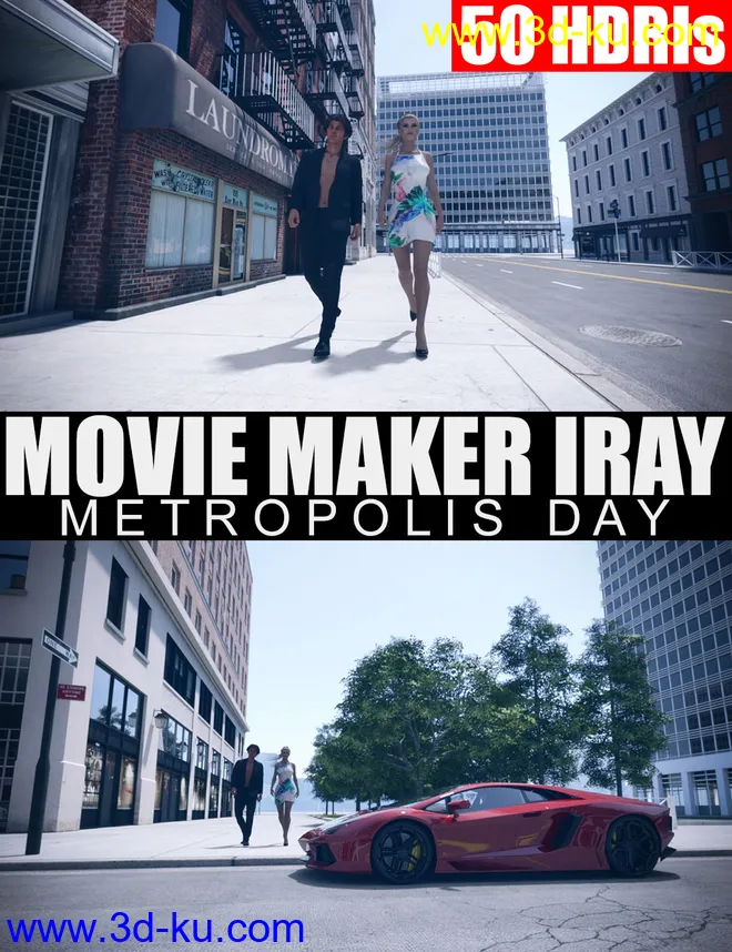 50 HDRIs - Movie Maker Iray - Metropolis Day模型的图片5