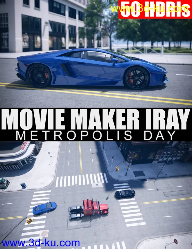 50 HDRIs - Movie Maker Iray - Metropolis Day模型的图片8