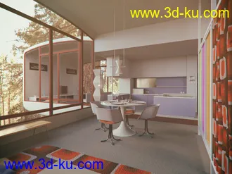 3D打印模型70s Modern House的图片