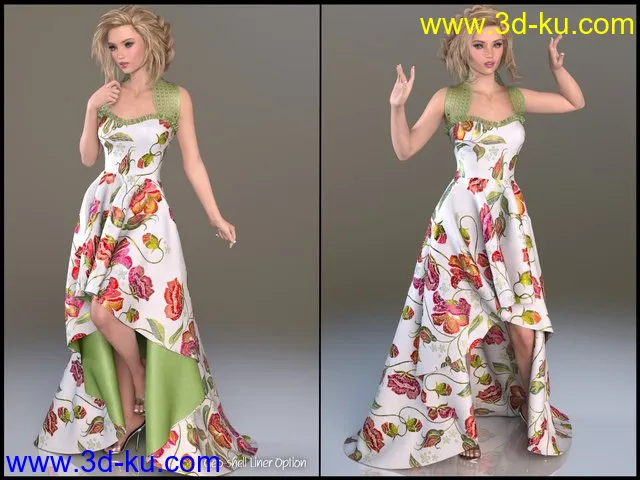 7th Ave dForce - Train Dress for G8F模型的图片1