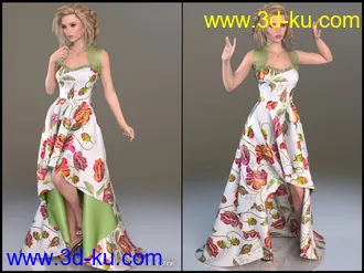 3D打印模型7th Ave dForce - Train Dress for G8F的图片