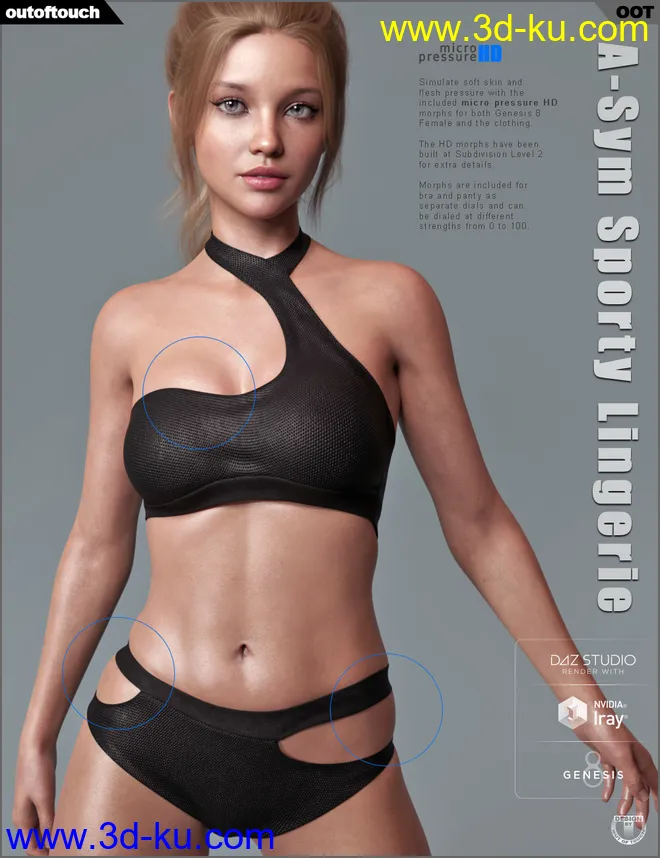 A-Sym Sporty Lingerie for Genesis 8 Female(s)模型的图片4