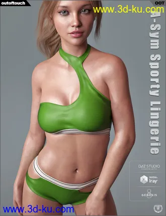 3D打印模型A-Sym Sporty Lingerie for Genesis 8 Female(s)的图片