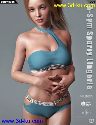 3D打印模型A-Sym Sporty Lingerie for Genesis 8 Female(s)的图片