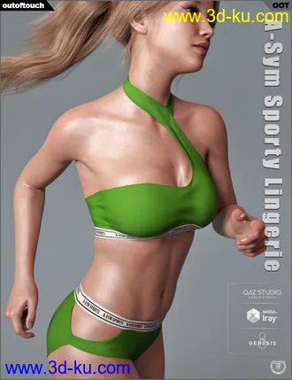 3D打印模型A-Sym Sporty Lingerie for Genesis 8 Female(s)的图片