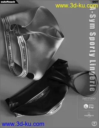 3D打印模型A-Sym Sporty Lingerie for Genesis 8 Female(s)的图片