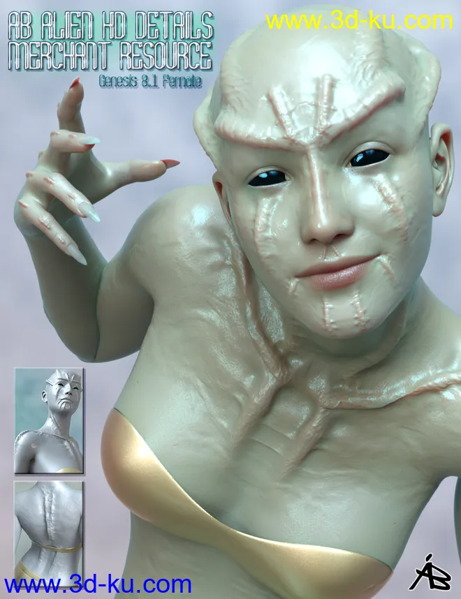 AB Alien HD Details for Genesis 8.1 Female Merchant Resource模型的图片1