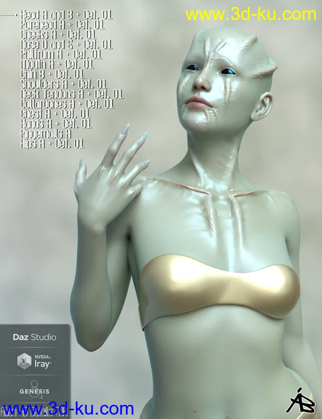 AB Alien HD Details for Genesis 8.1 Female Merchant Resource模型的图片4