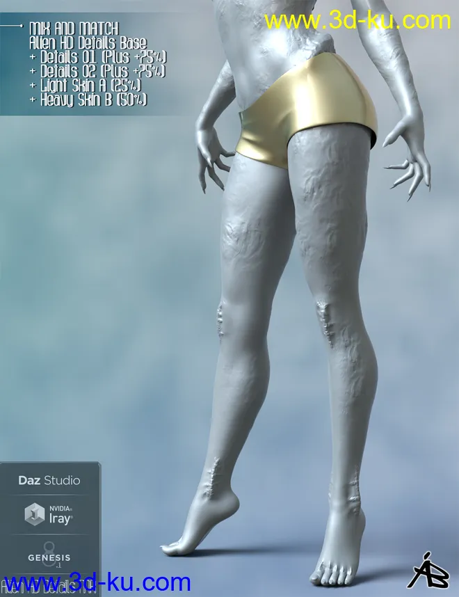 AB Alien HD Details for Genesis 8.1 Female Merchant Resource模型的图片11
