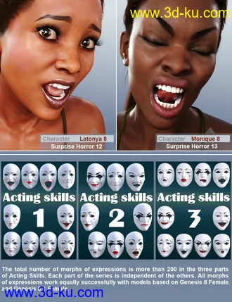 3D打印模型Acting Skills 3 for Genesis 8 and 8.1 Females的图片
