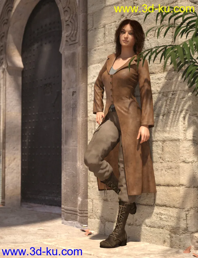 Adventure Hunter Outfit for Genesis 8 and 8.1 Females模型的图片1