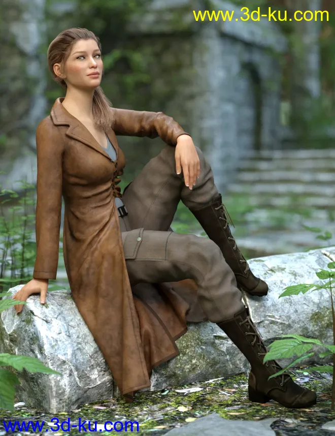 Adventure Hunter Outfit for Genesis 8 and 8.1 Females模型的图片6