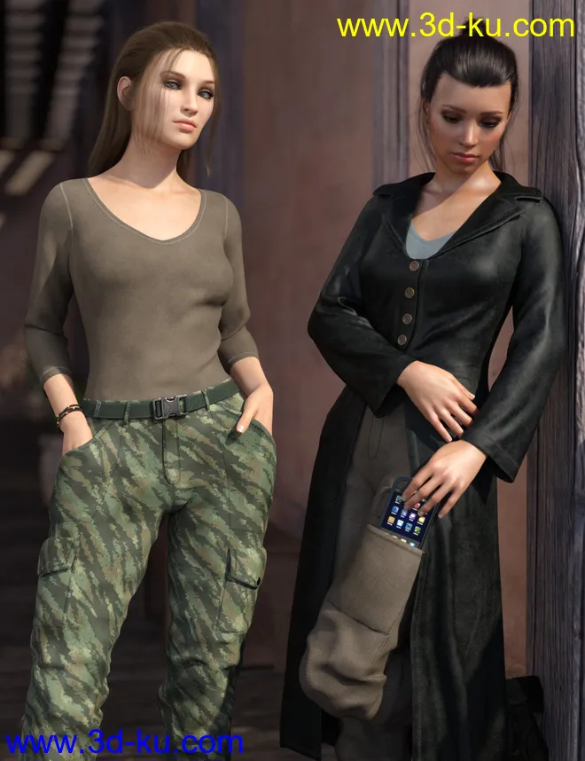 Adventure Hunter Outfit for Genesis 8 and 8.1 Females模型的图片11