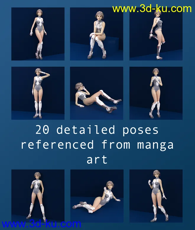 Aiko 6 - Manga Poses & Expressions模型的图片3