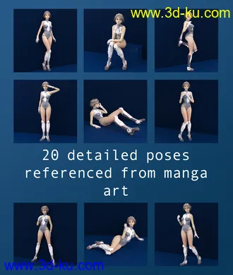 3D打印模型Aiko 6 - Manga Poses & Expressions的图片