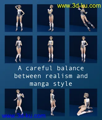 3D打印模型Aiko 6 - Manga Poses & Expressions的图片