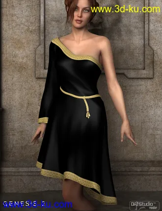3D打印模型Alma Dress for Genesis 2 Female(s)的图片