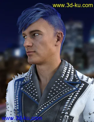 3D打印模型Amato Hair for Genesis 8 Males的图片