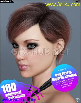 3D打印模型Ammy Hair Texture XPansion for Genesis 3 and 8 and La Femme的图片