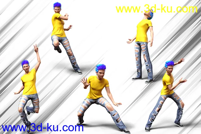 Anime Action Poses for Yuzuru 8 and Genesis 8 Males模型的图片3