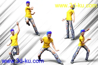 3D打印模型Anime Action Poses for Yuzuru 8 and Genesis 8 Males的图片