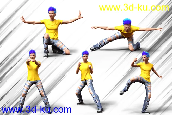 Anime Action Poses for Yuzuru 8 and Genesis 8 Males模型的图片4