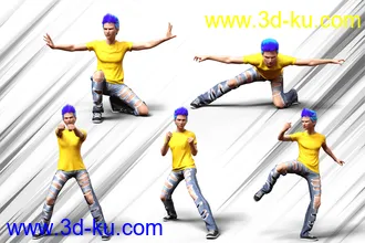 3D打印模型Anime Action Poses for Yuzuru 8 and Genesis 8 Males的图片