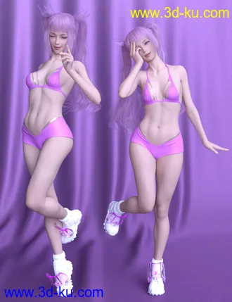 3D打印模型Anime Poses For Genesis 8 Female的图片