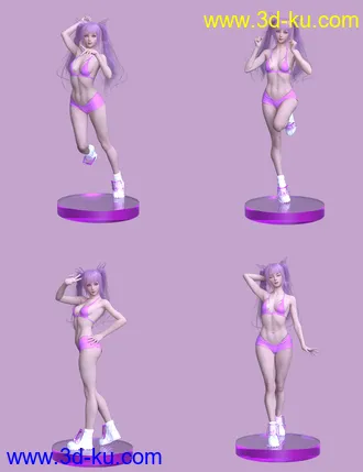3D打印模型Anime Poses For Genesis 8 Female的图片