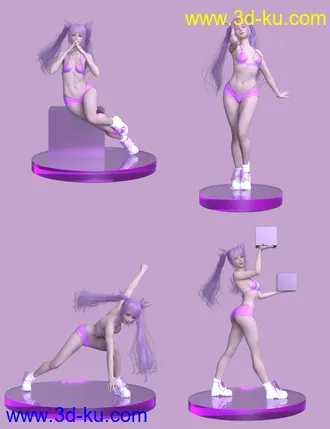3D打印模型Anime Poses For Genesis 8 Female的图片
