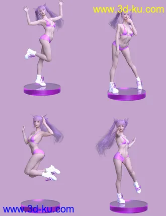 3D打印模型Anime Poses For Genesis 8 Female的图片