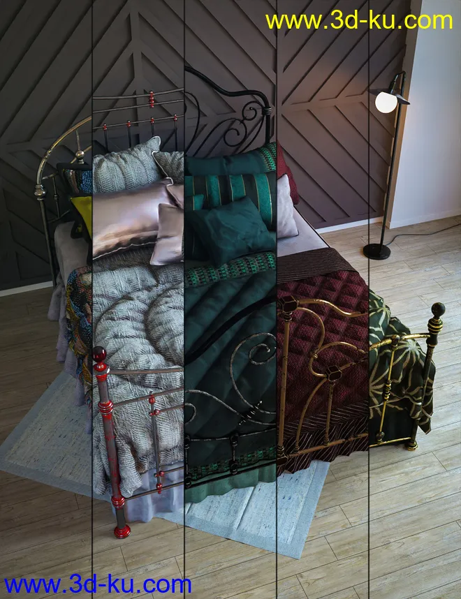 Antique Bed Textures模型的图片1