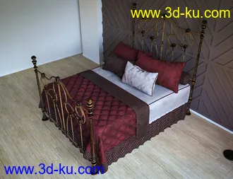 3D打印模型Antique Bed Textures的图片