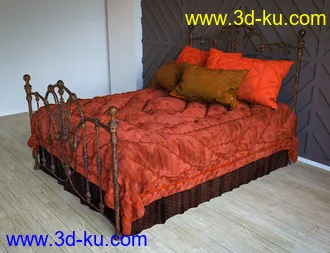 3D打印模型Antique Bed Textures的图片