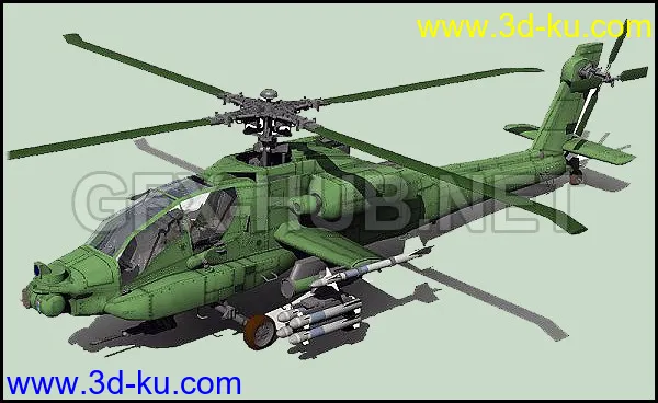 Apache Helicopter (Poser, Vue & Obj)模型的图片1