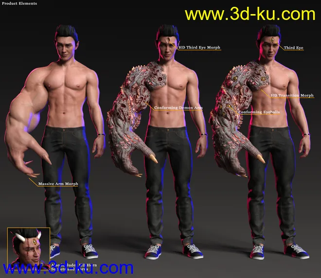 Arm of the Demon King for Genesis 8.1 Males模型的图片6