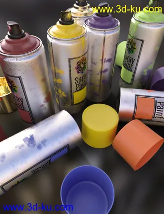 3D打印模型Artist Spray Paint Set的图片