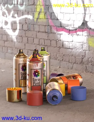 3D打印模型Artist Spray Paint Set的图片