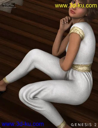 3D打印模型Ashleigh Jumpsuit for Genesis 2 Female(s)的图片