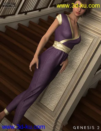 3D打印模型Ashleigh Jumpsuit for Genesis 2 Female(s)的图片