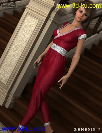 3D打印模型Ashleigh Jumpsuit for Genesis 2 Female(s)的图片