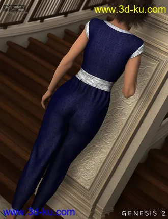 3D打印模型Ashleigh Jumpsuit for Genesis 2 Female(s)的图片
