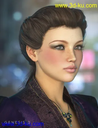 3D打印模型Augusta Hair for Genesis, Genesis 2 Female(s)的图片