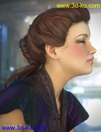 3D打印模型Augusta Hair for Genesis, Genesis 2 Female(s)的图片