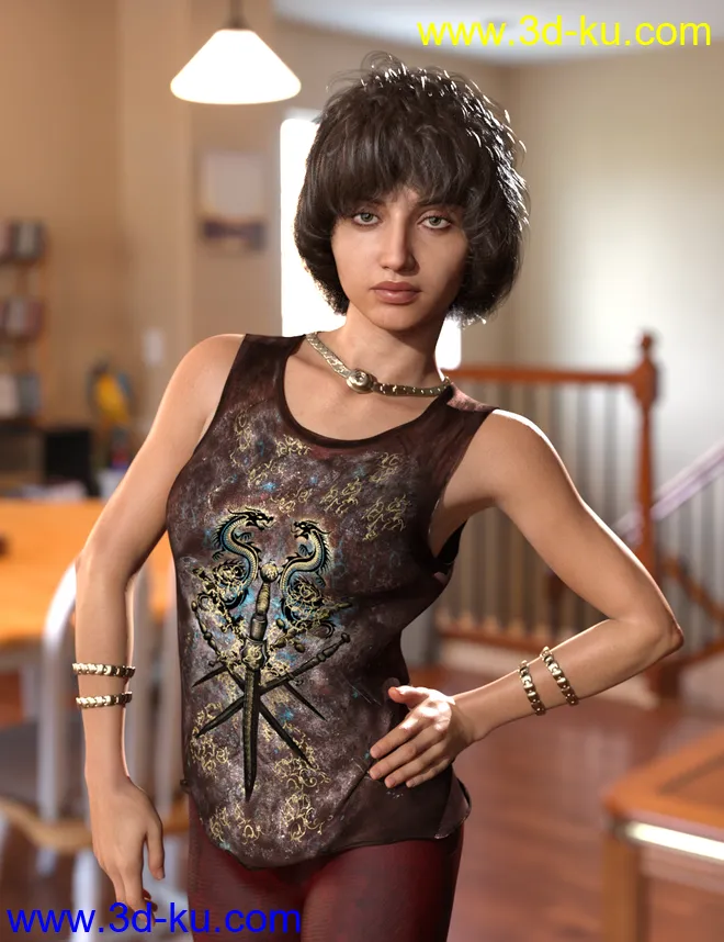 Ava Hair for Genesis 8 Females模型的图片2