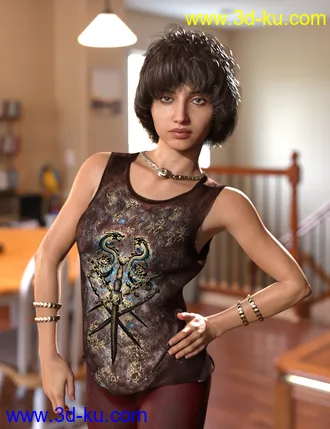 3D打印模型Ava Hair for Genesis 8 Females的图片