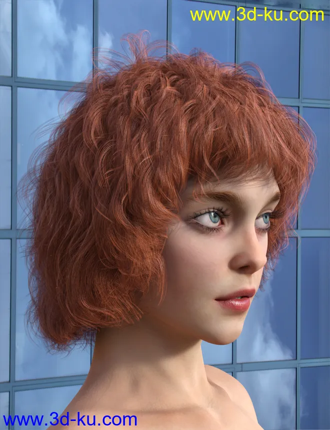 Ava Hair for Genesis 8 Females模型的图片3