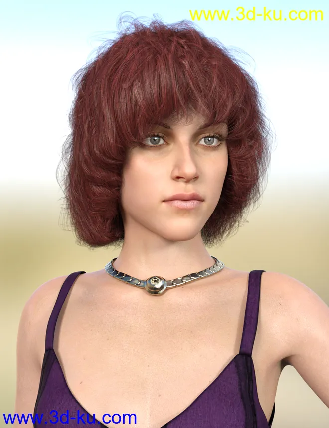 Ava Hair for Genesis 8 Females模型的图片4