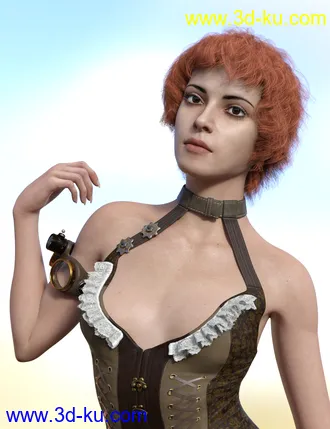 3D打印模型Ava Hair for Genesis 8 Females的图片